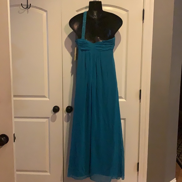 Teal floor length dress - Picture 2 of 8